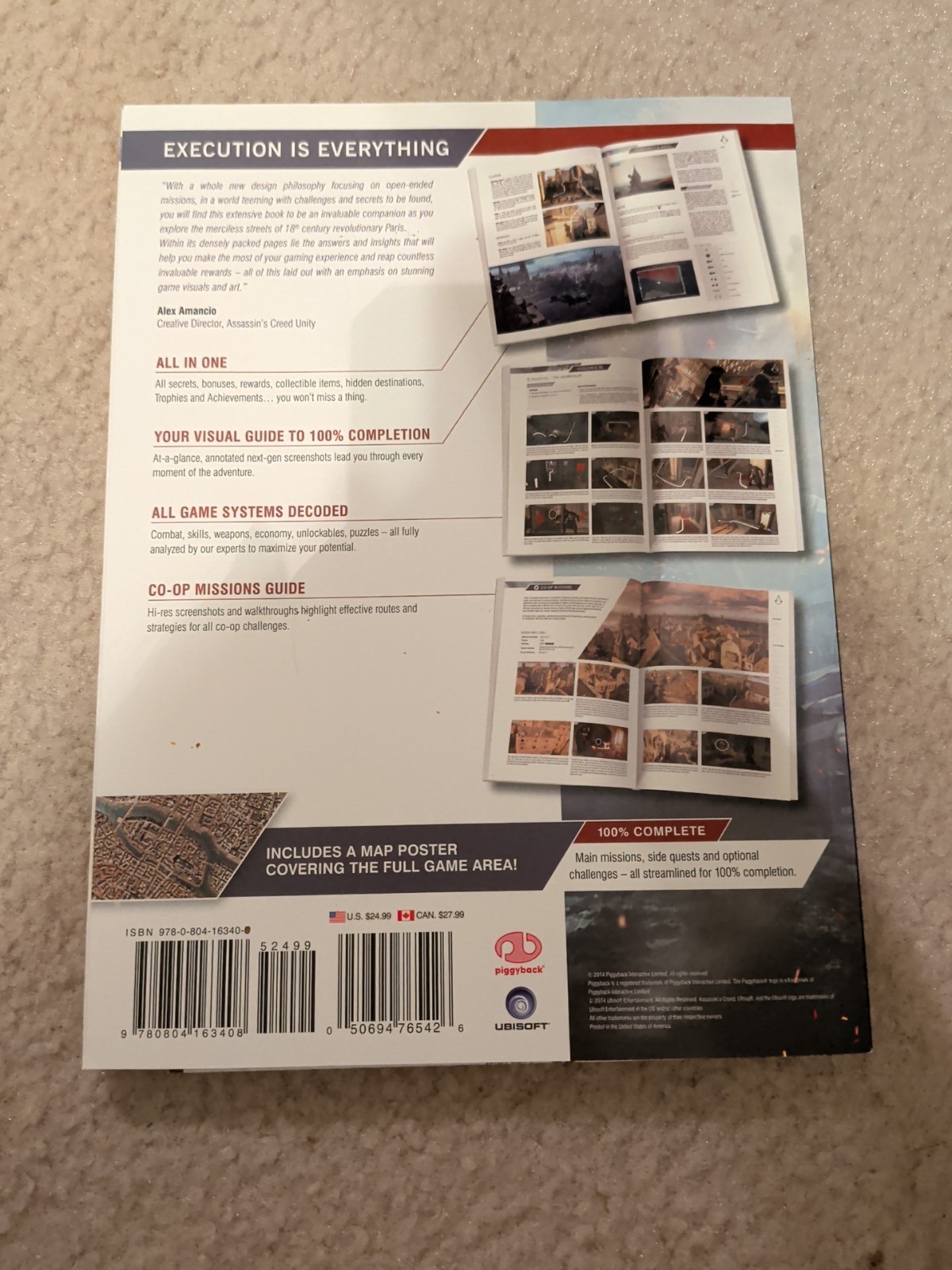 Assassin's Creed Unity Piggyback Complete Official Strategy Guide w/ Poster/Map!