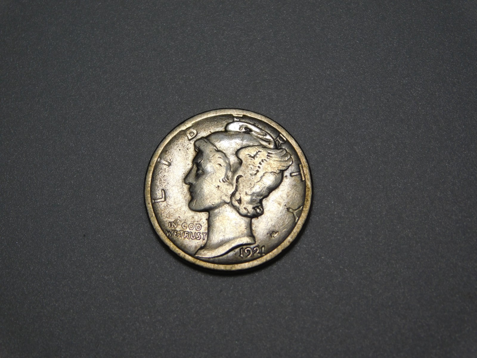 US SILVER COINS 1921 D MERCURY DIME