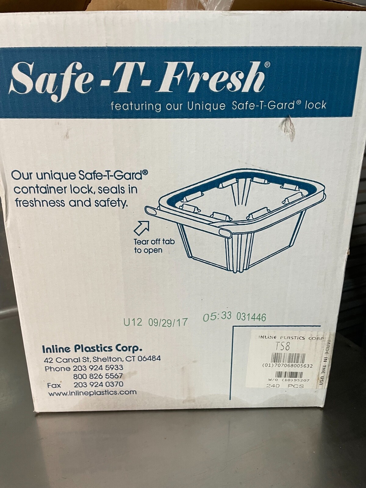 Safe T Fresh Tamper Evident 8 OZ Plastic Clear Hinged Disposable Container