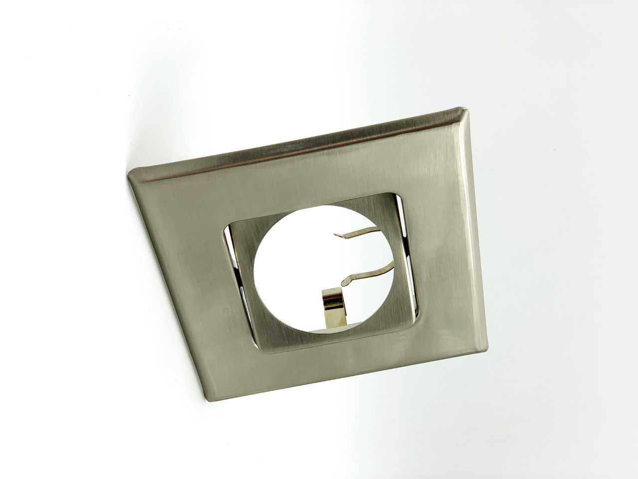 4 inch Recessed Can Light,Square Trim, Adjustable 30°, All Satin Nickel Finish
