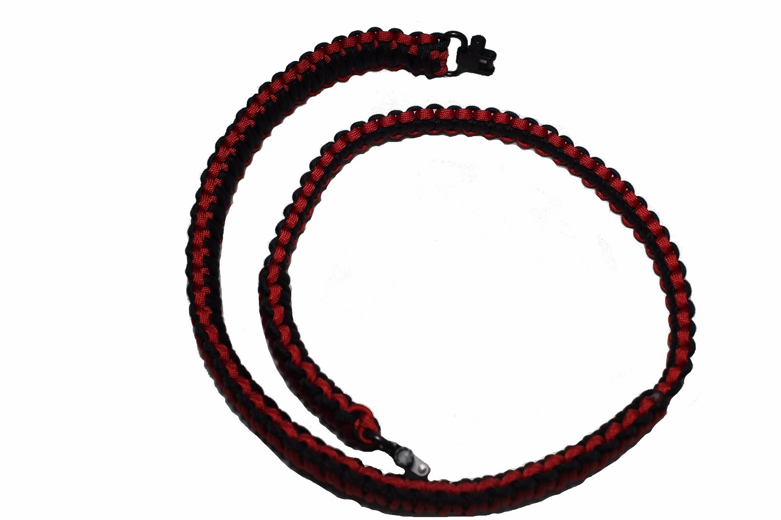 Paracord Rifle Shotgun Sling Black and Red 2 point Gun Sling Lanyard one Padded