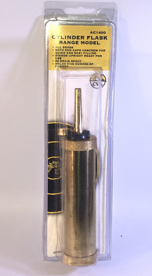CVA AC1400 Brass Cylinder Flask Range Model Holds 5oz Blackpowder,30Grain Spout