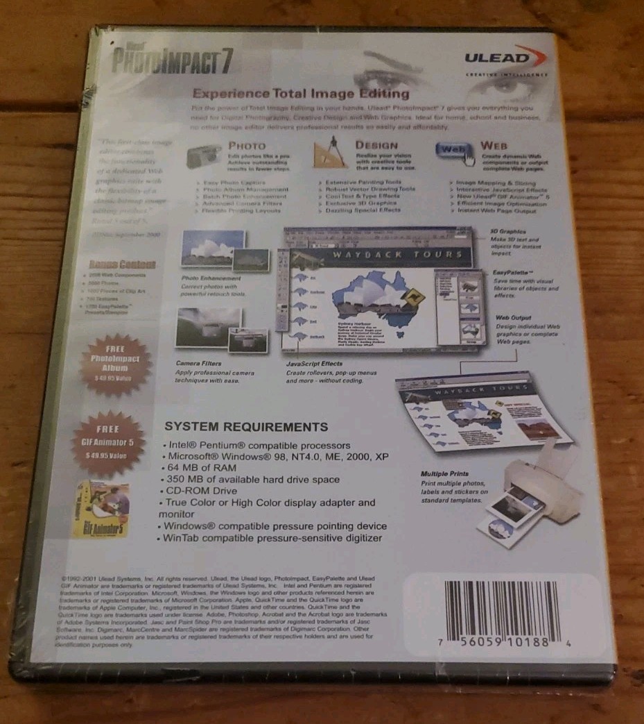 PhotoImpact 7 (2001) for Windows Photo Image Editor -Ulead ☆☆Sealed