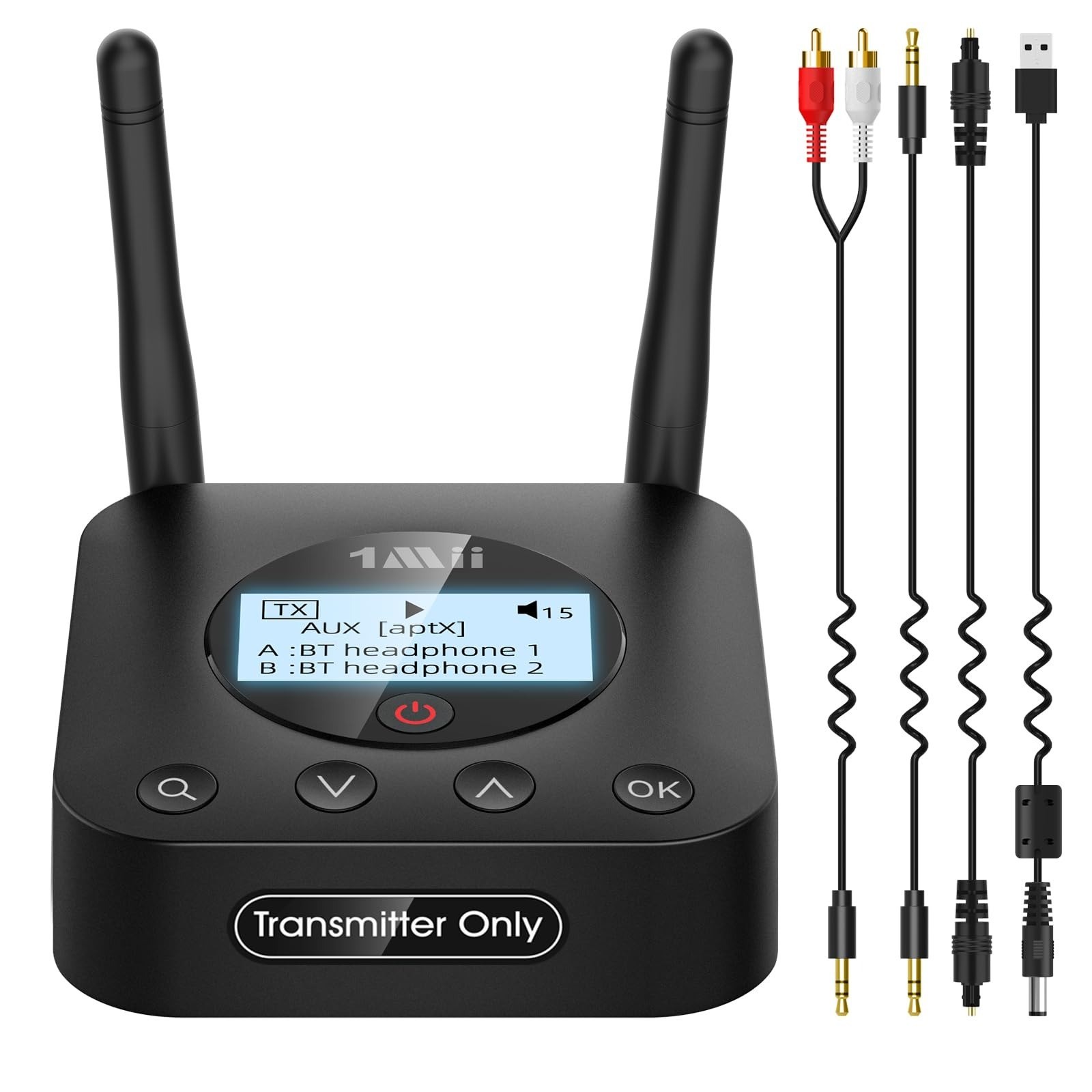 1Mii Bluetooth 5.3 Transmitter for TV - Wireless Audio Adapter