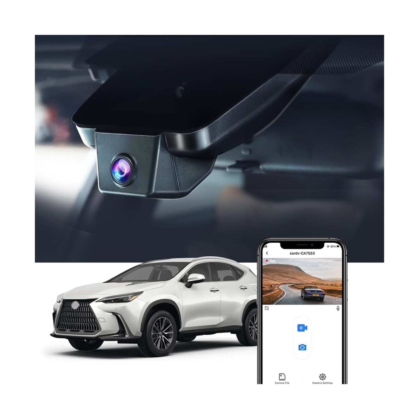 Fitcamx 4K Dash Cam Suitable for Lexus NX 2022-2026 & NX Hybrid NX350 250 350...