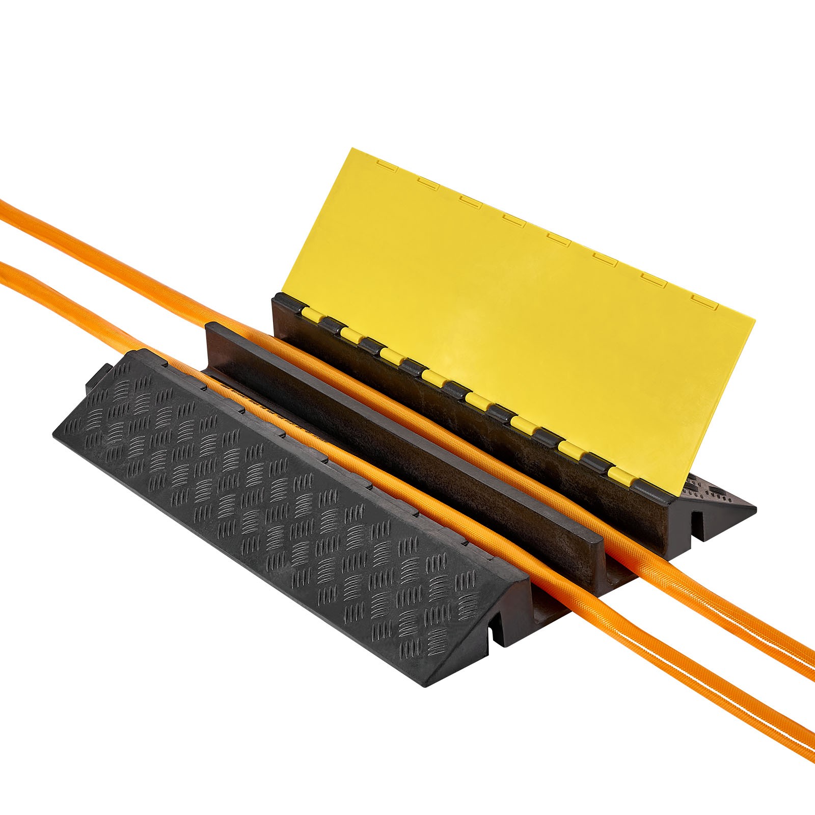Uimoso Rubber Cable Ramp with 2 Channels, 22000 lbs Axle Load Capacity