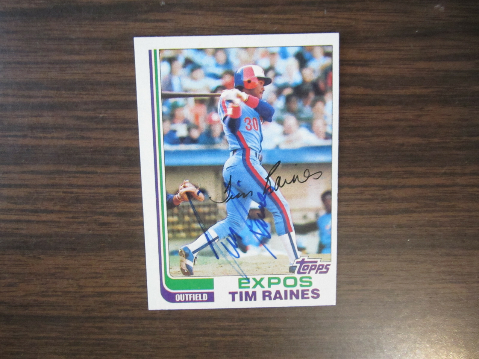1982 Topps # 70 Tim Raines Autograph Signed Card Montreal Expos