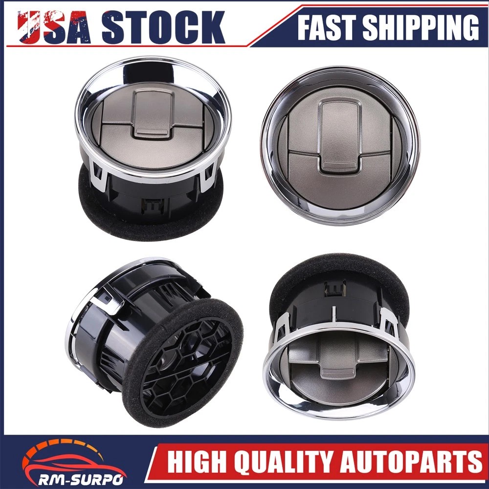 4PCS DASHBOARD AC HEAT AIR VENT FOR FORD F150 09-2014 CHROME SILVER 9L3Z19893CA