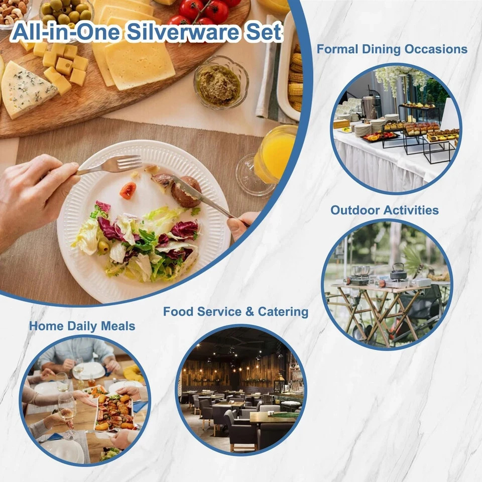 20 Piece Silverware Set - Stainless Steel Silverware Sets for 4 Include Spoon...