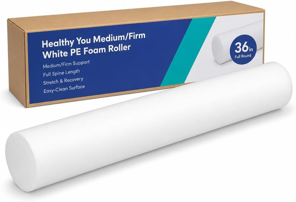 Medium/Firm White PE Foam Roller (36" Full Round)