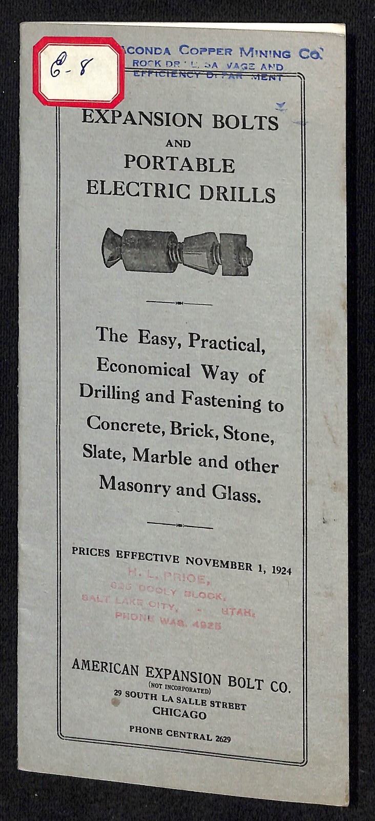 American Expansion Bolt Co. Chicago Catalog Booklet 1924 12pp VGC Scarce