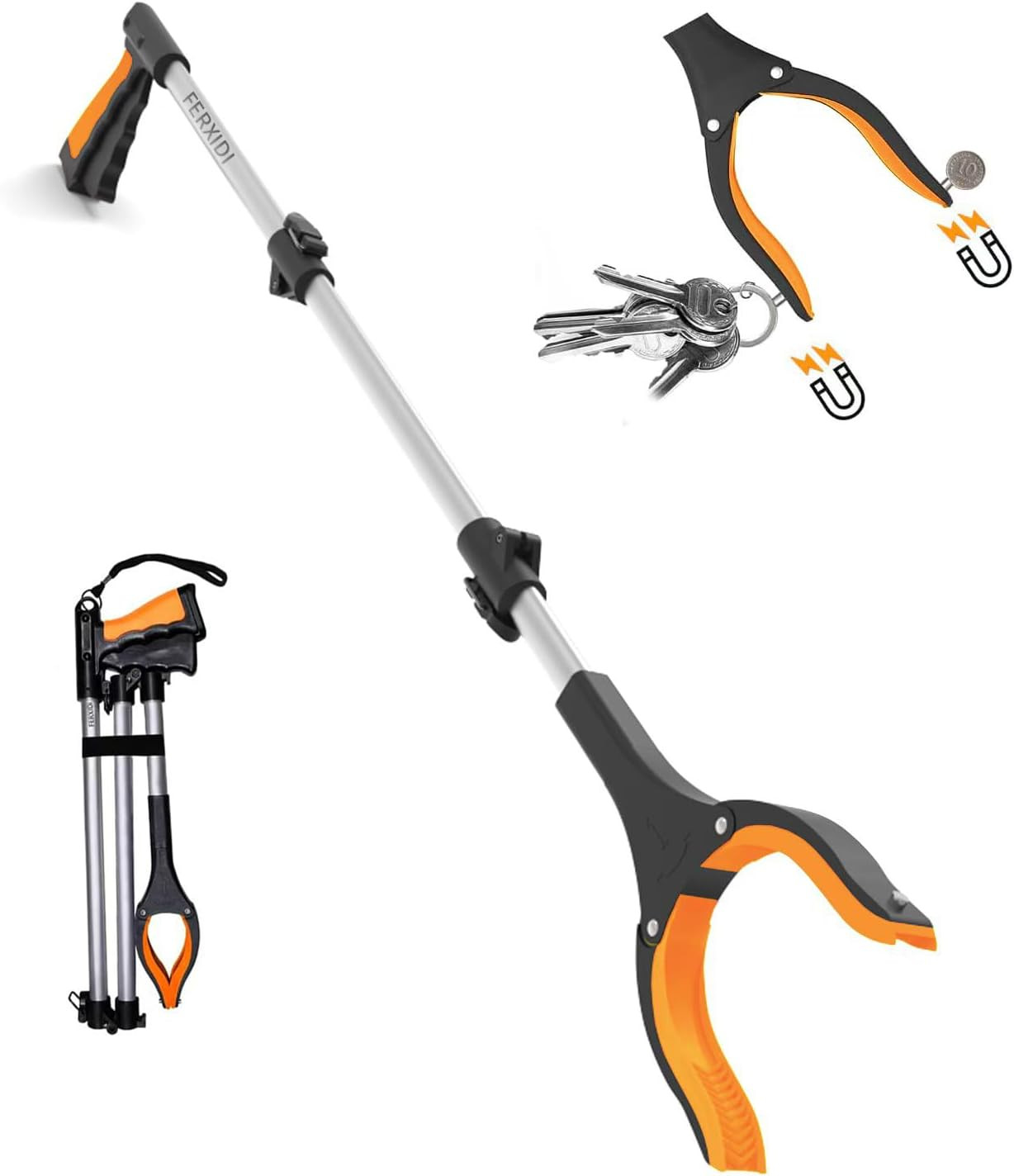 43" Foldable Grabber Reacher Tool,Reacher Grabber Pickup Tool,Folding Grabbers