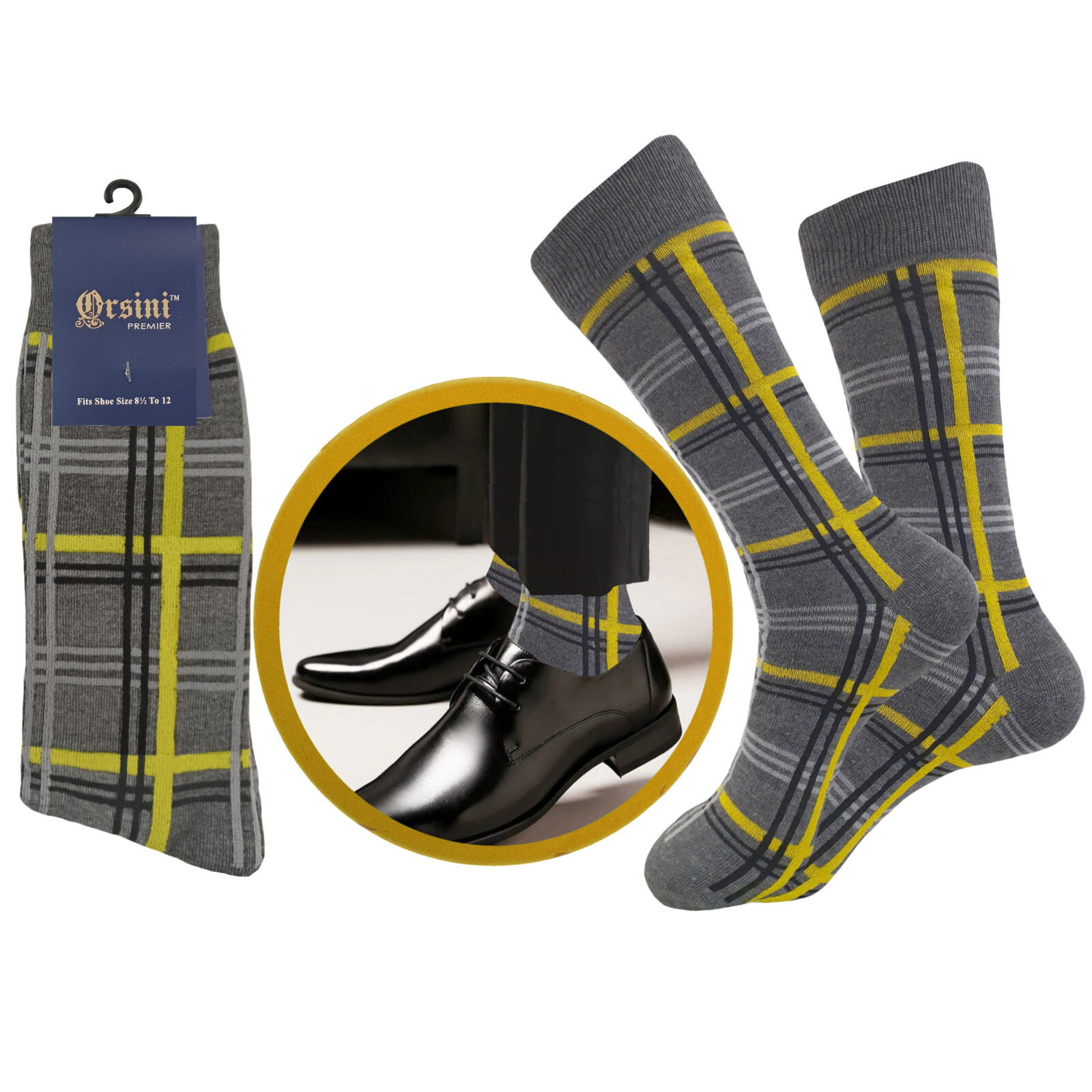 12 Pair Dress Socks PLAID Stripes COTTON SOCKS TRUE TO SIZE 10-13 FIRST QUALITY