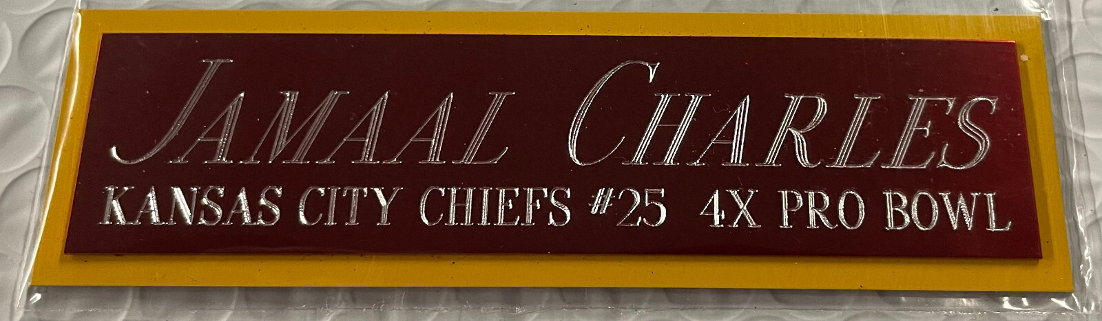 JAMAAL CHARLES CHIEFS NAMEPLATE AUTOGRAPHED Signed Football JERSEY PHOTO HELMET