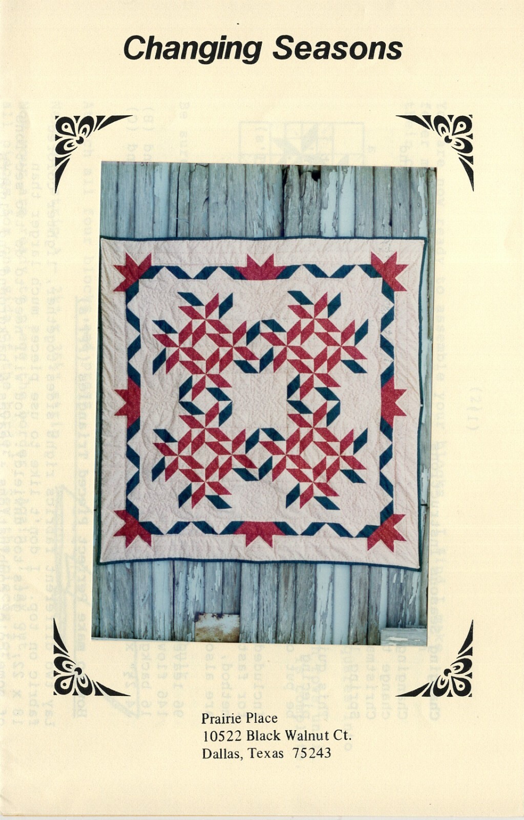 Changing Seasons 48" x 48" Wall Hanging Quilt Pattern #1005 by Prairie Place