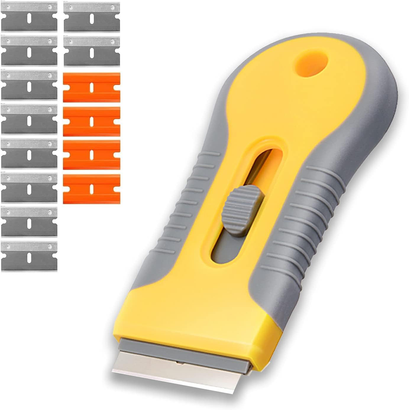 Retractable Razor Blade Scraper Tool with 15 Pcs Extra Blades, Cleaning Scraper