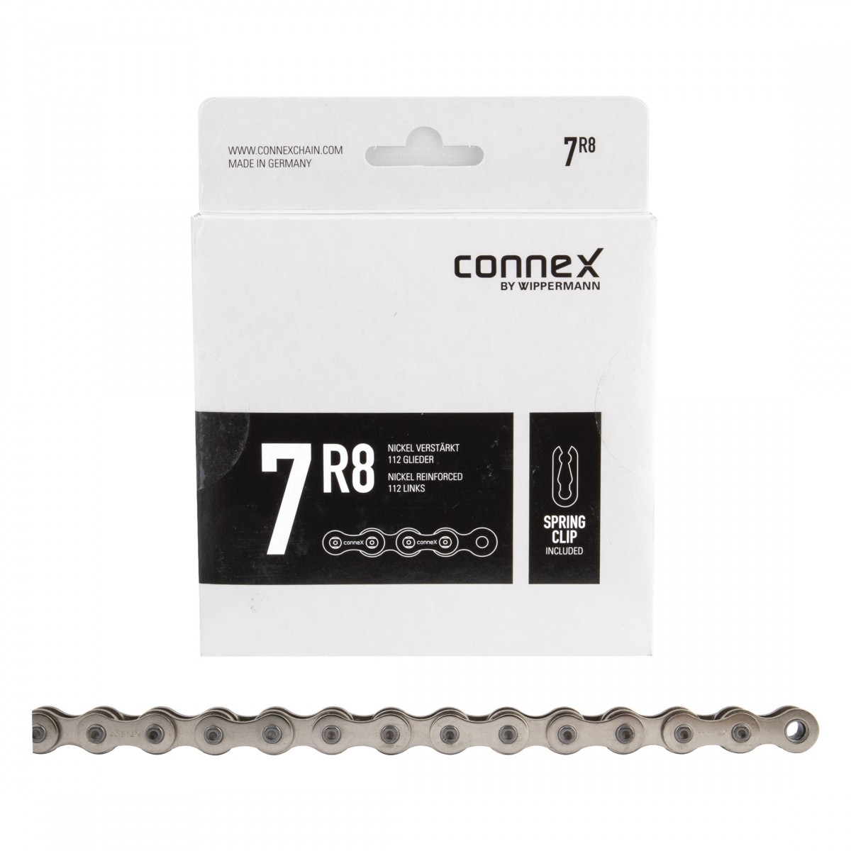 Connex 7R8 7-Speed Nickel Plated Steel Chain (112 Links) for Heavy-Duty &