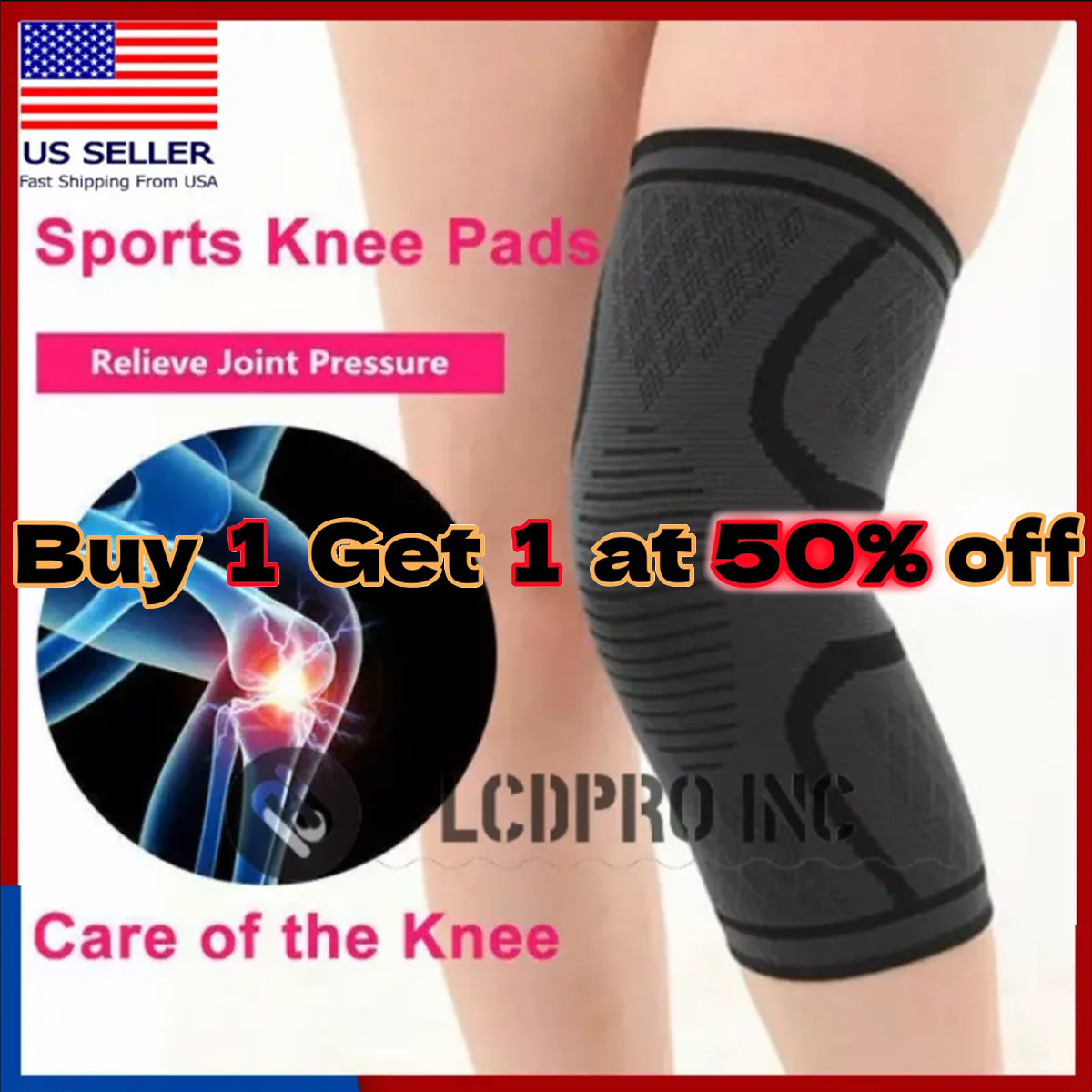 Knee Sleeve Compression Brace Support For Sport Gym Joint Pain Arthritis Relief