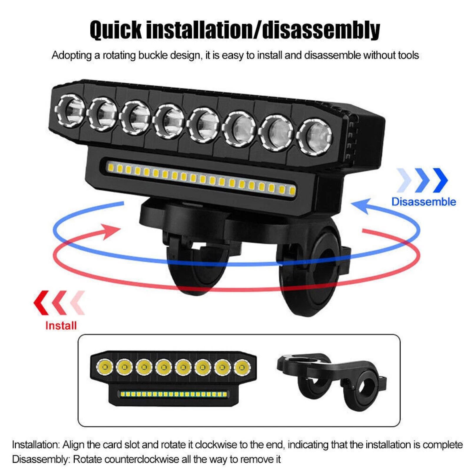 Bicycle Front Headlight LED Bike Light With 130dB High Pitched Speaker
