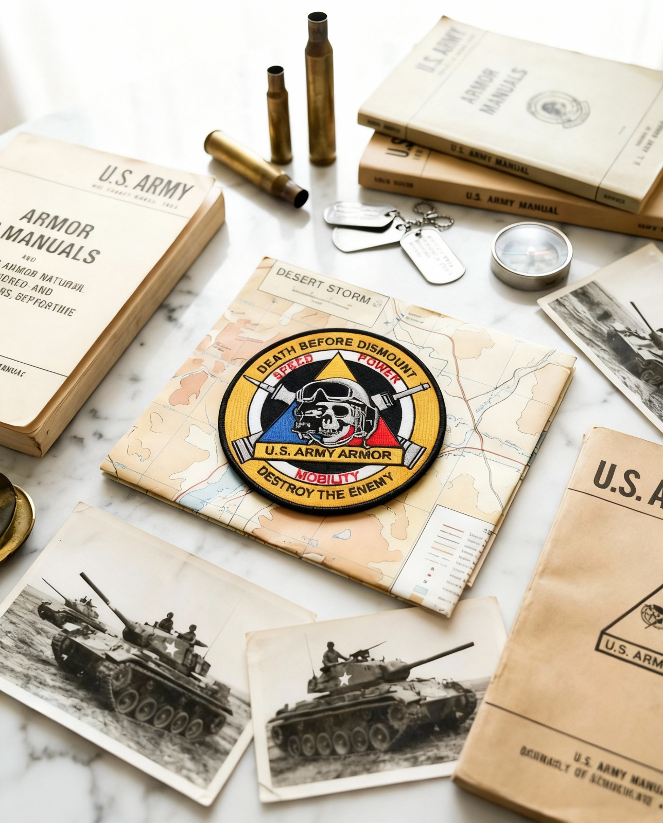 US Army Armor - (Tanker) Embroidered patch - 5" diameter with wax backing - New