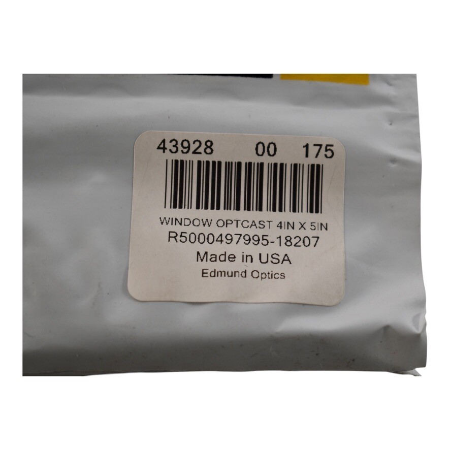 NEW Edmund 43-928 Flat Window 4'' x 5'' Size, Plastic Optical Window