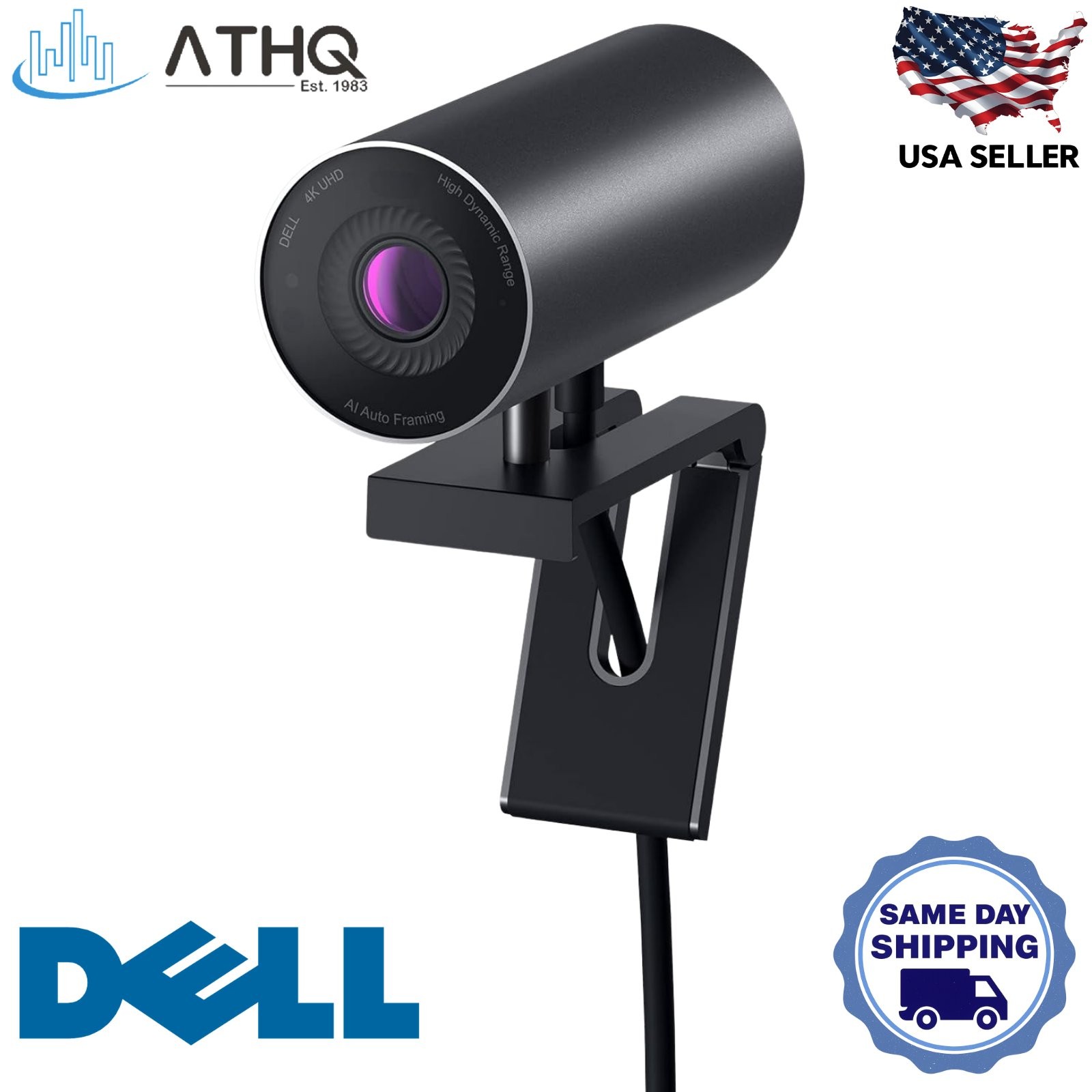 Dell UltraSharp 4K UHD Webcam WB7022 HDR Auto Framing Teams Zoom Certified NEW