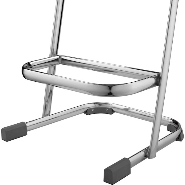 National Public Seating 6622B Square Stool With Backrest, Height 22"Black
