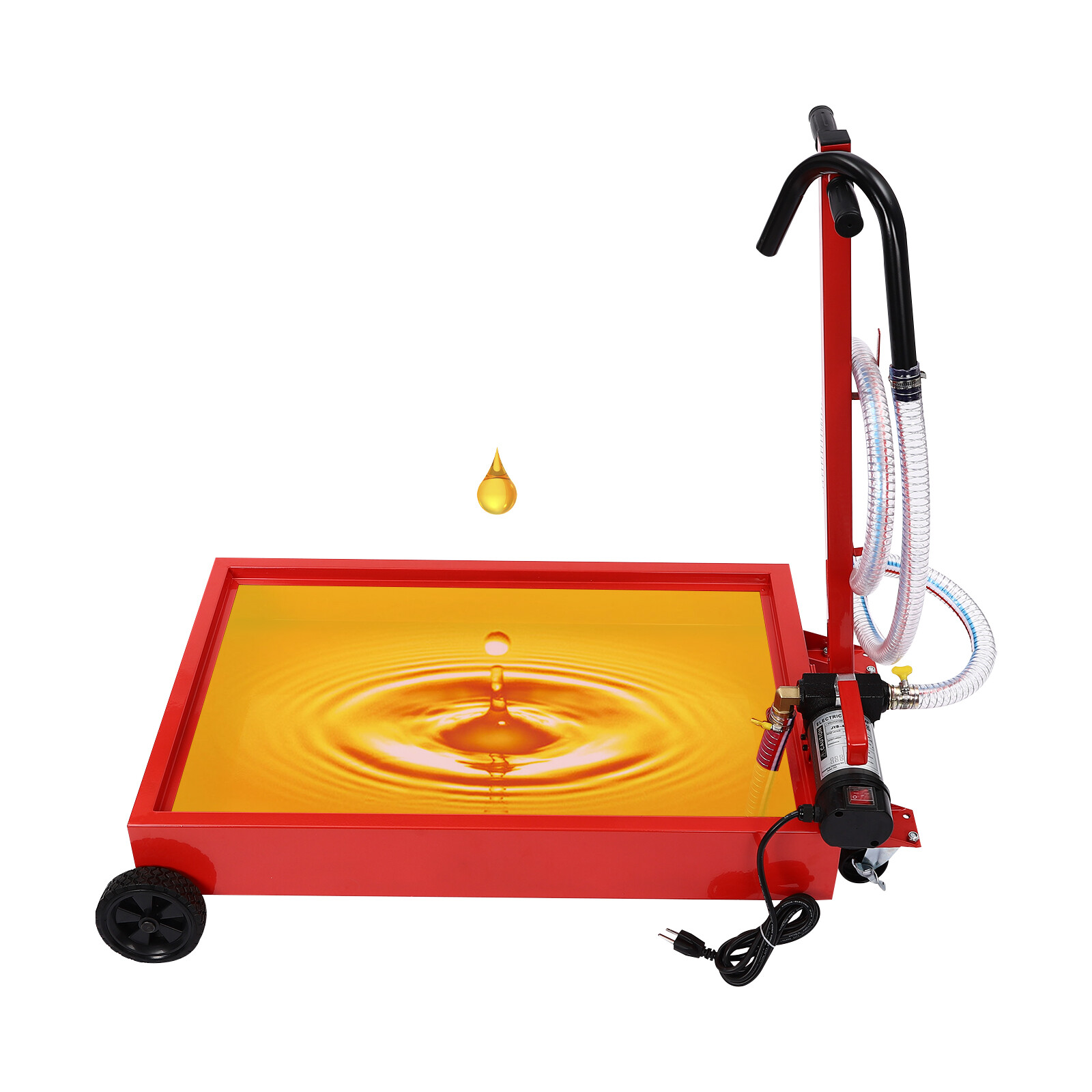 17Gallon Portable Oil Drain with Pump Truck Oil Drain Low Profile Oil Change Pan