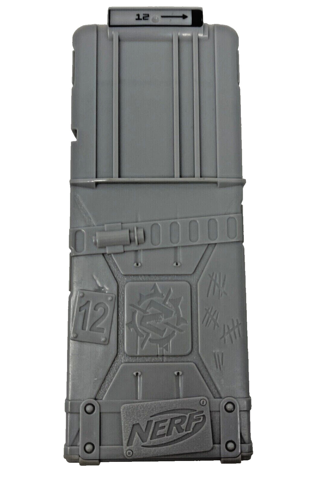 2017 Nerf Zombie Strike 12 Round Dart Gray Clip Ammo Magazine Hardly Used