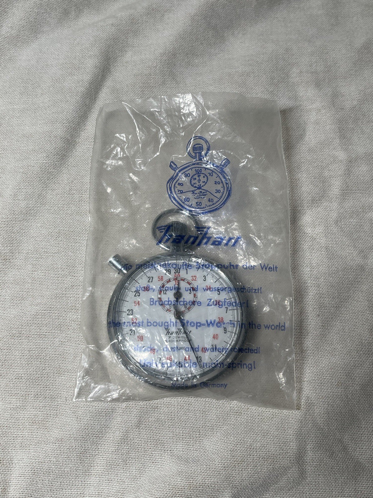 Vintage Hanhart Premier 7 Jewel Split Second Stop Watch- Works!