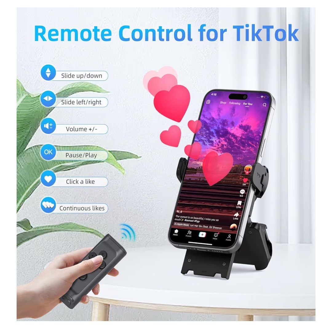 Bluetooth Remote Control Page Turner & Camera Shutter for iPhone iPad Android...