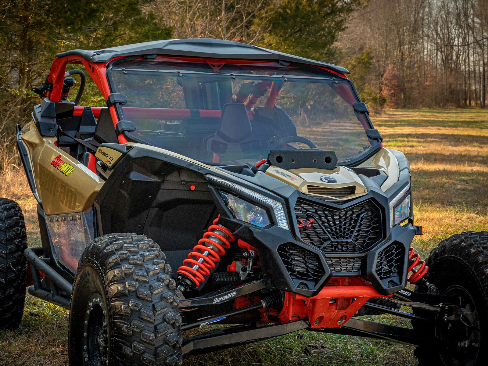 SuperATV Full Windshield for Can-Am Maverick X3 without Intrusion Bars - Light