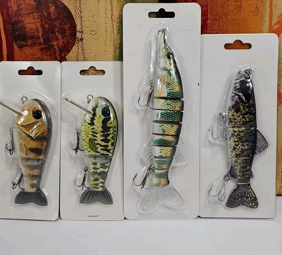 (4) Jointed Glider Glide Bait Hard Swimbait Fishing Lure Segmented Large Size