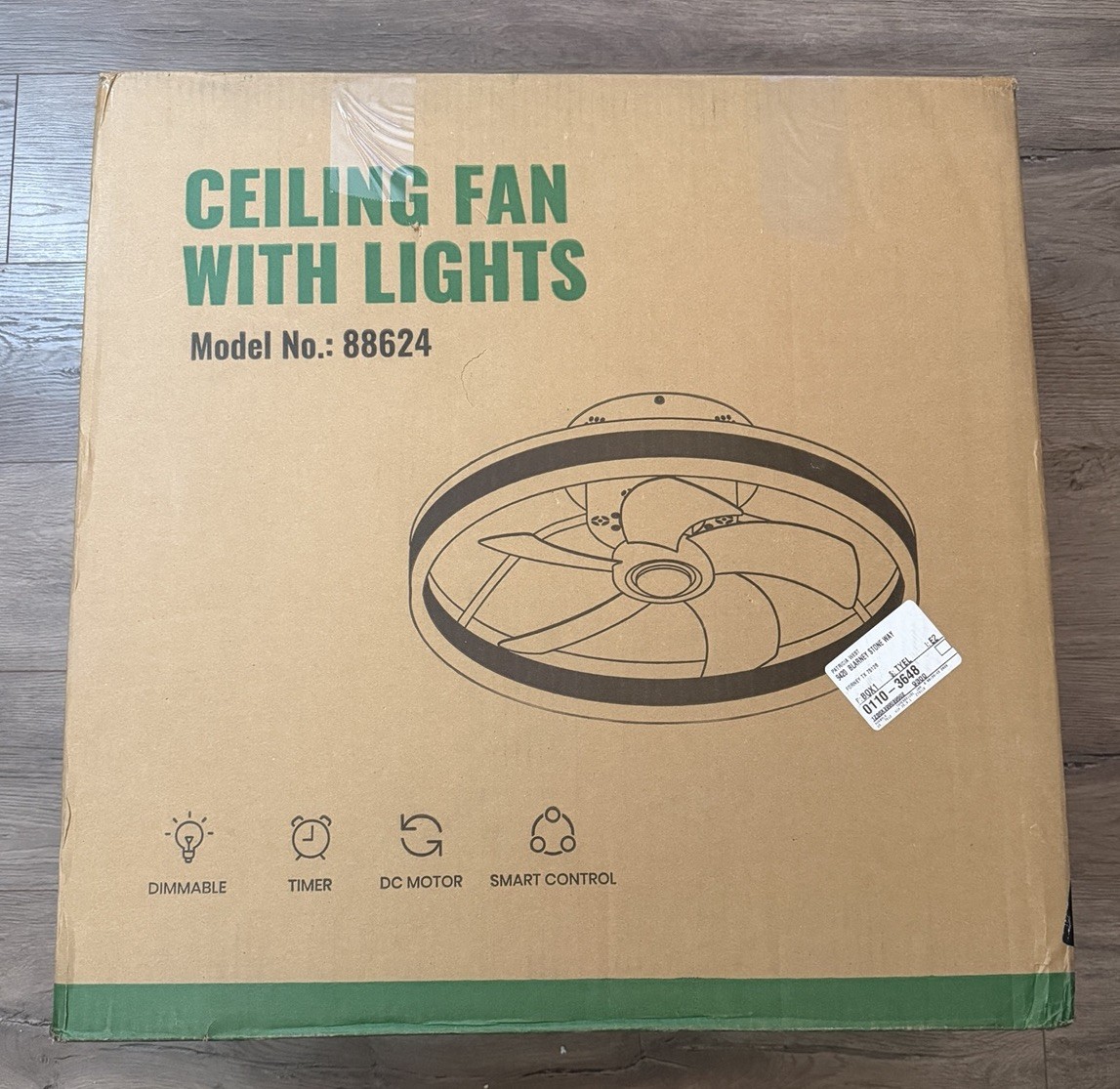20” Low Profile Ceiling Fan w LED Light Smart Control DC Motor New Open Box