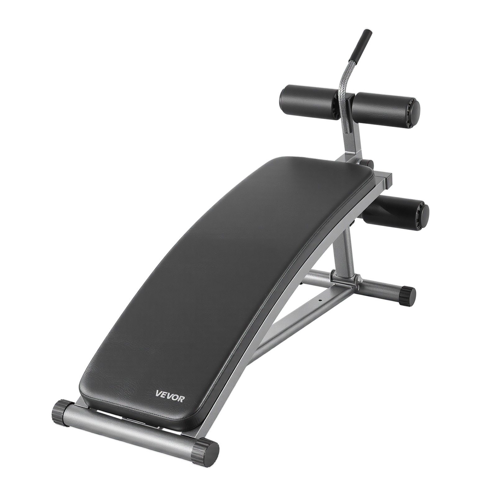 VEVOR Sit Up Bench Curved Ab Bench 6 Adjustable Height Reverse Crunch Handle