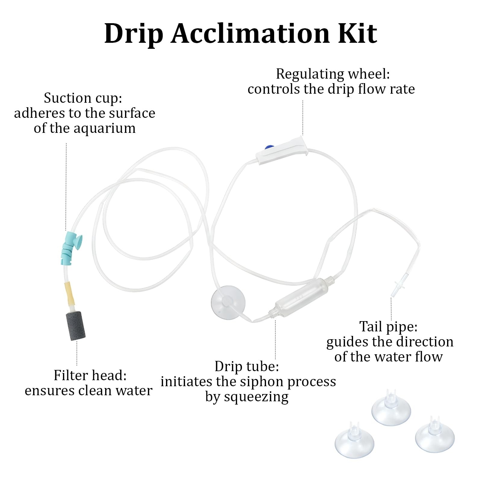 Drip Acclimation Kit with Foldable Fish Acclimation Box, Hose System for Safe...