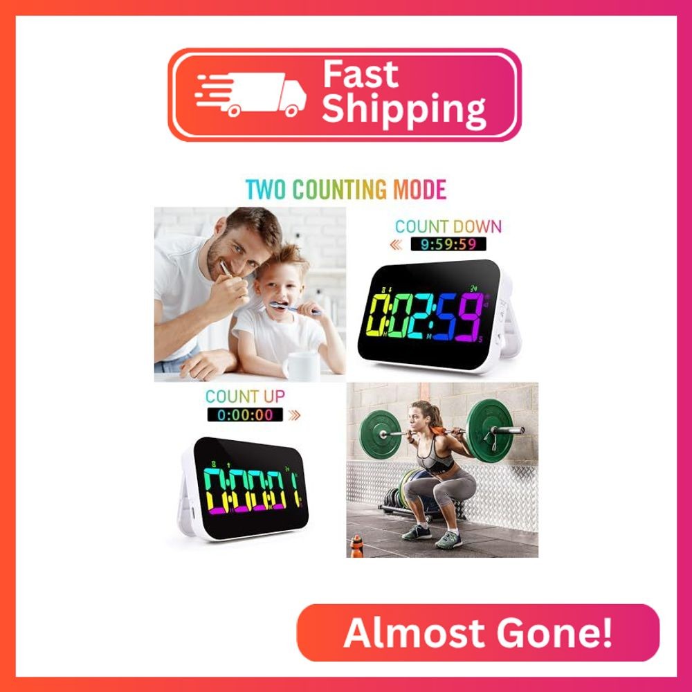 TXL Kitchen Timer for Cooking, Rechargeable Digital Magnetic Timer with Large LE