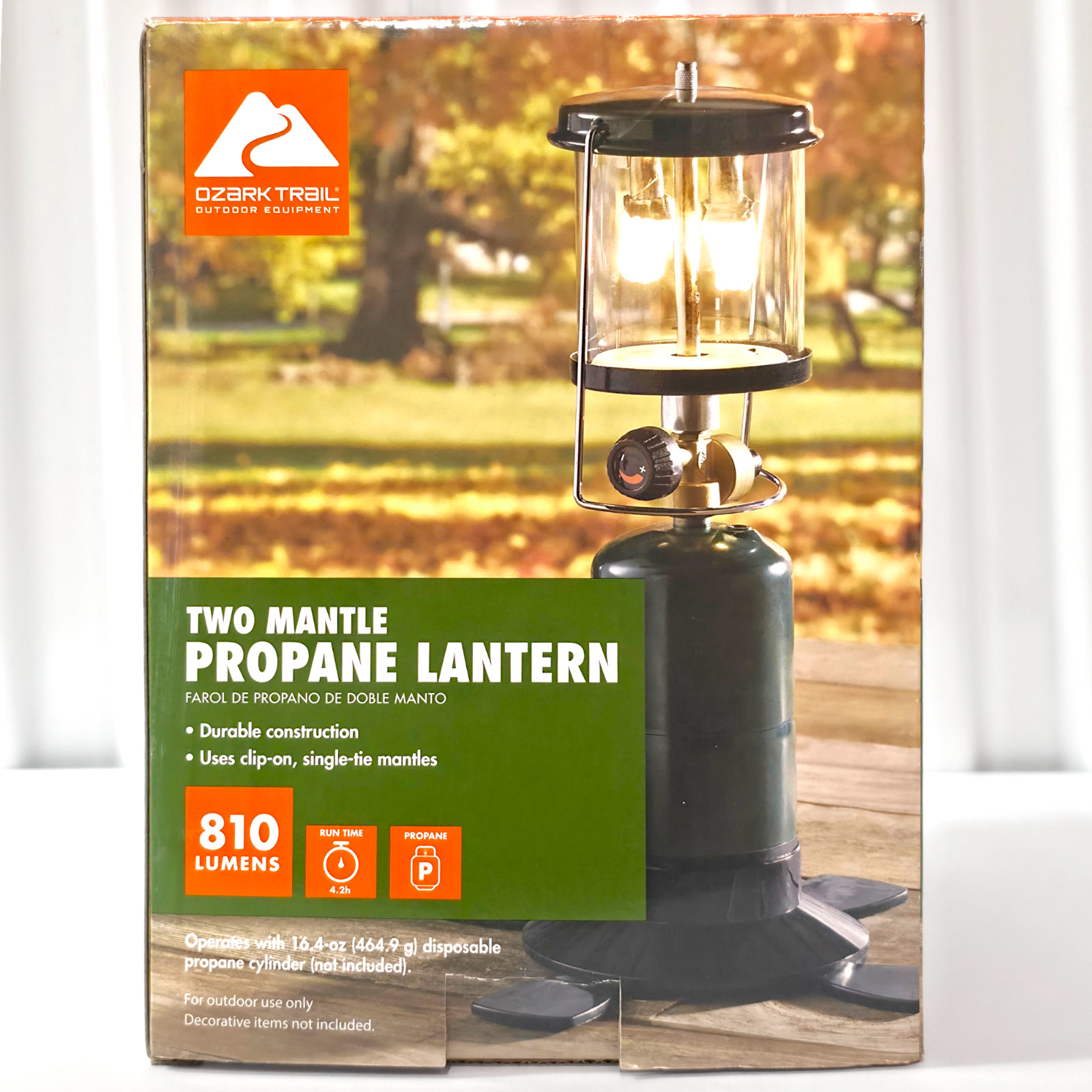 Ozark Trail Two Mantle Propane Lantern w/Clip-On (Propane Cylinder Not Included)
