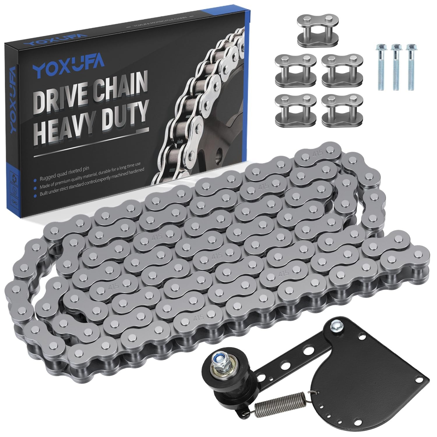 415H Chain 110L Links with Chain Tensioner Adjuster Kit For 2 Stroke 49cc 80cc