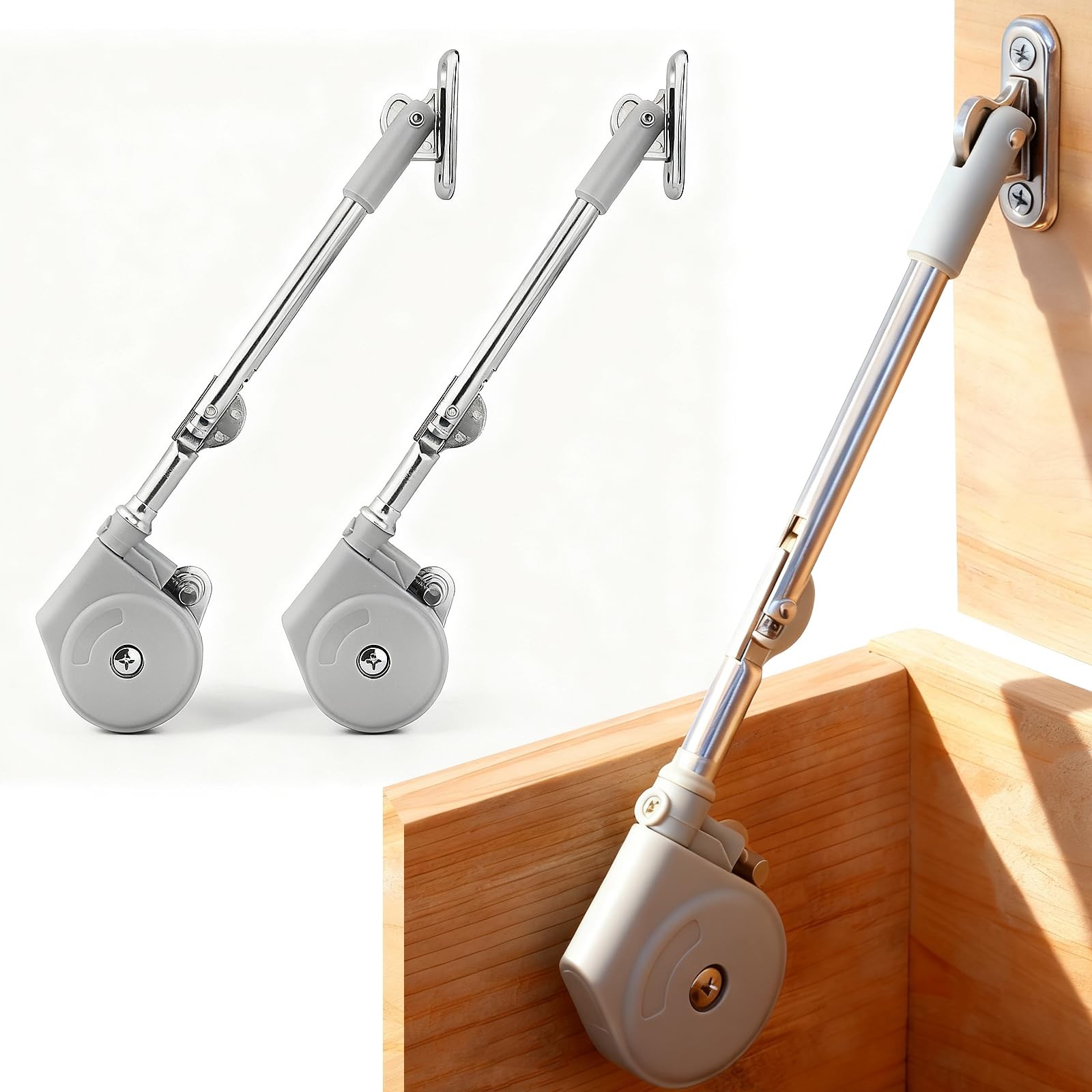 2 Pack Toy Box Hinges Soft Close Lid Support Hinge Safety Heavy Duty Folding ...