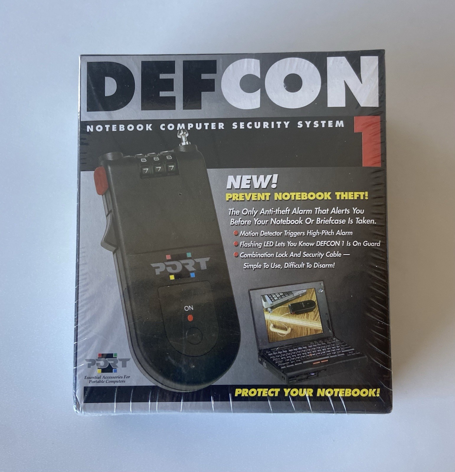 Port Defcon 1 SEL0400 Laptop Notebook Computer Security System Alarm New Sealed