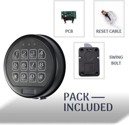 Gun Safe Lock Replacement & Swing Bolt Lock Black Keypad Electronic Safe Lock ,