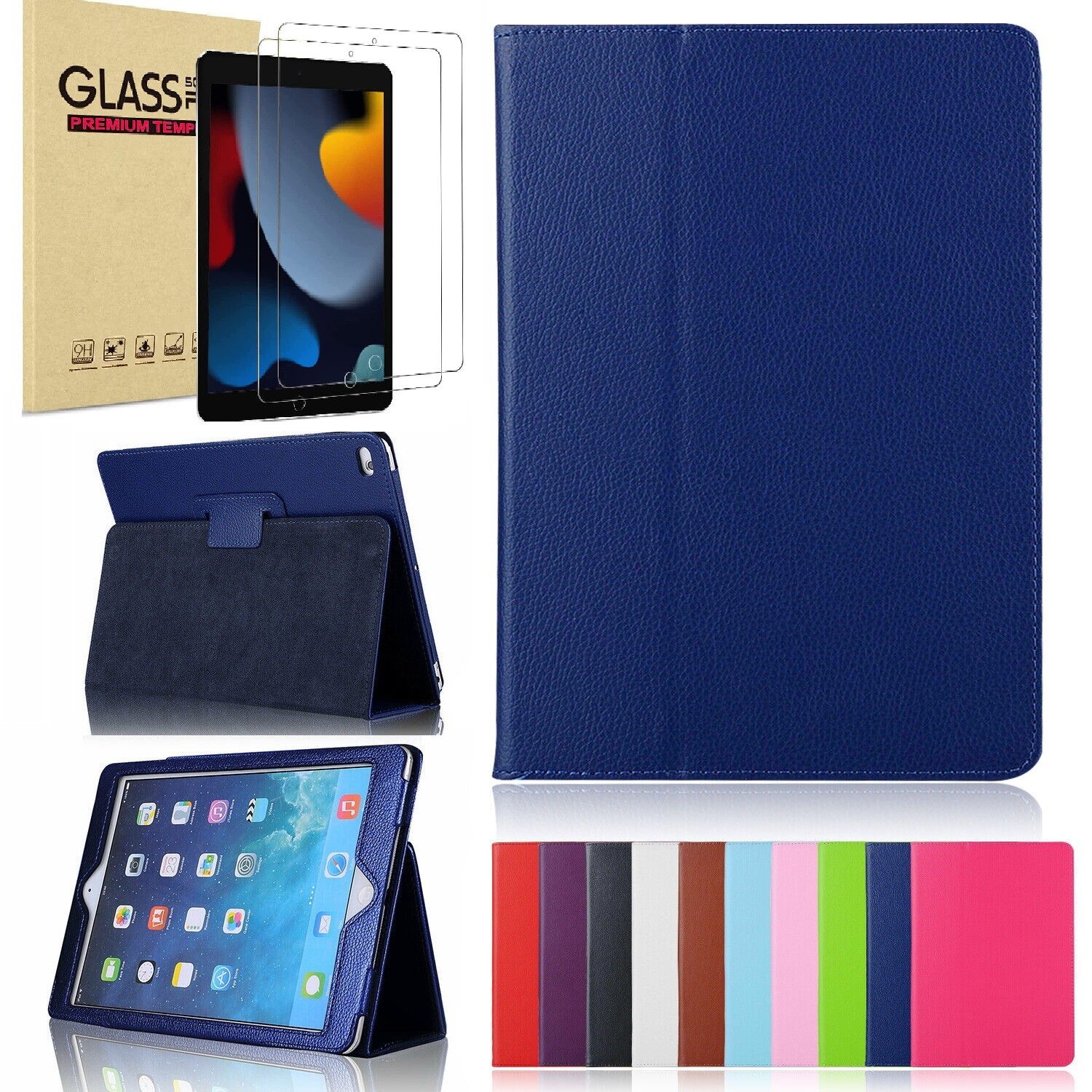 iPad (A16) 11th/ 10th/ 9th/ 8th/ 7th Gen Cover Case PU Leather Folding Stand