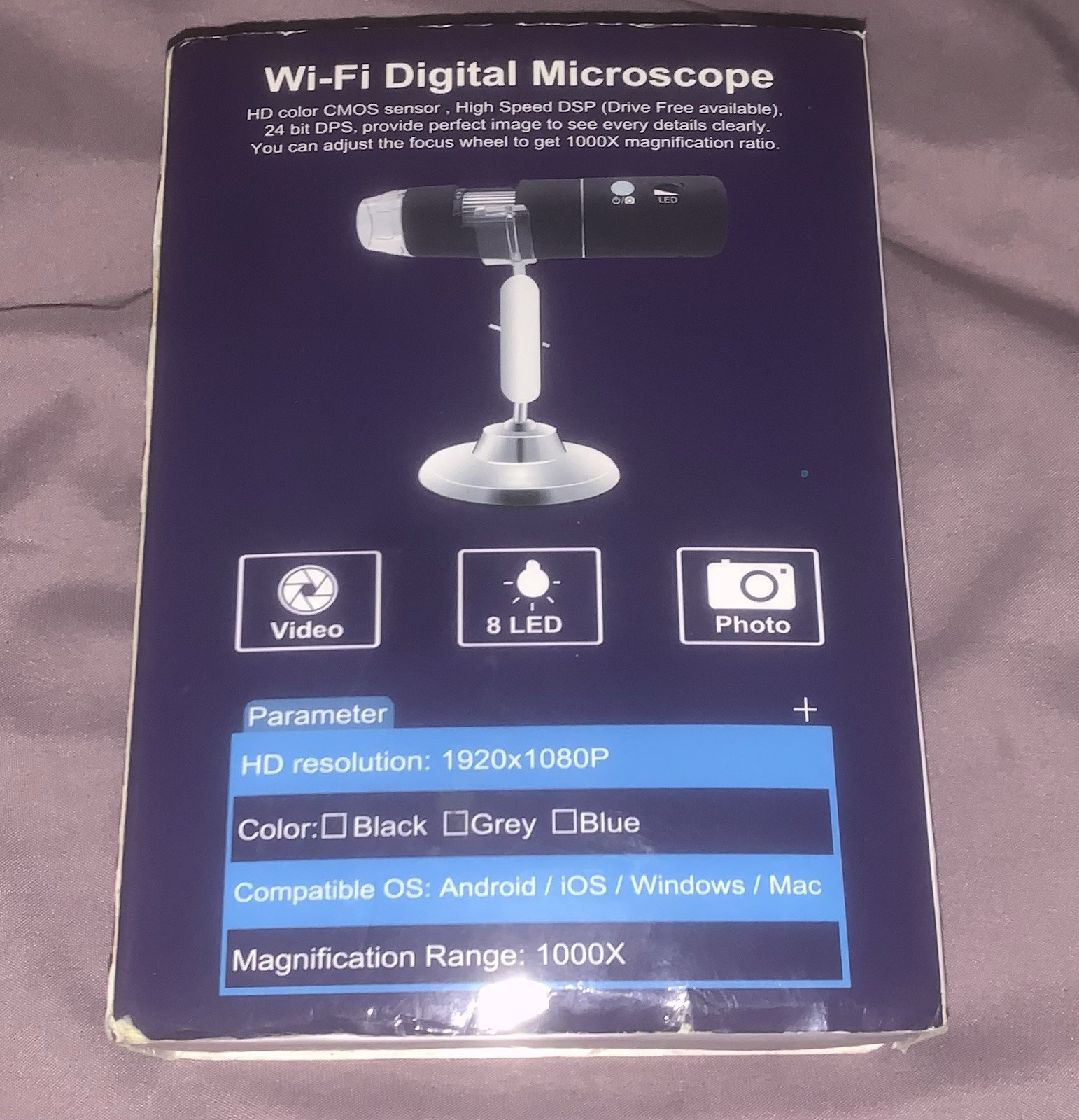 WiFi Digital Microscope USB Black Inspection Camera