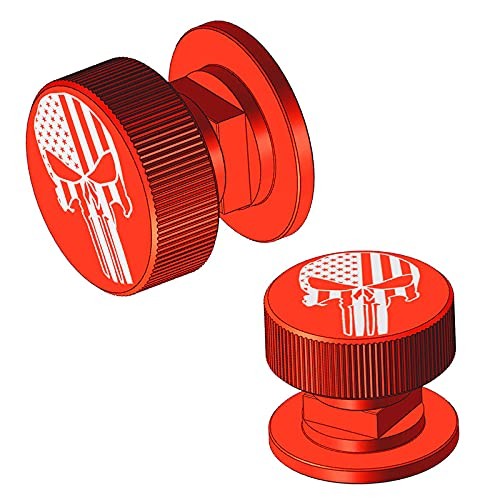 Welding Hood Helmet Pipeliner Fasteners 1Pair USA Flag Red Pattern Aluminum H...