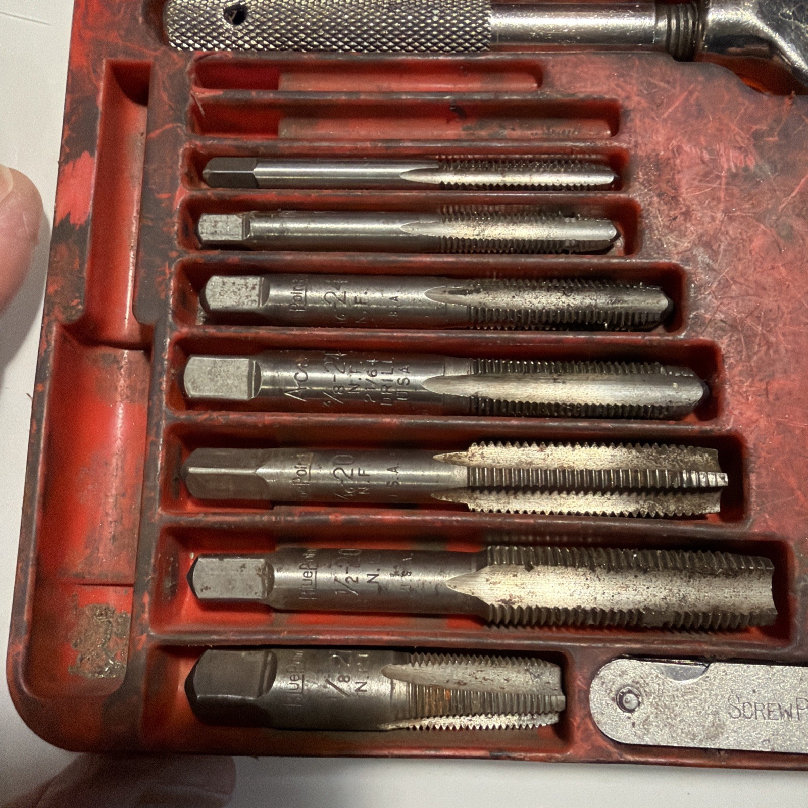 Vintage Blue Point TD2425 SAE tap and die set partial incomplete