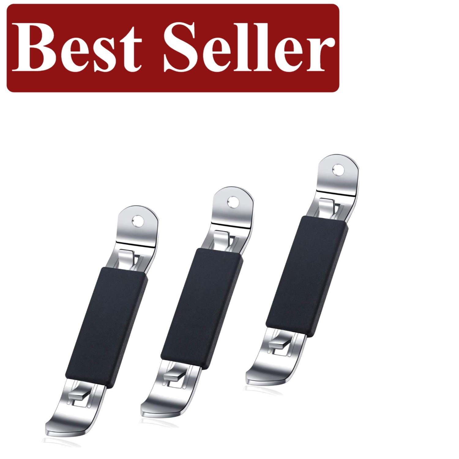 Elegant Magnetic Can Openers - 3-Piece Stainless Steel Tool Set for Entertaining