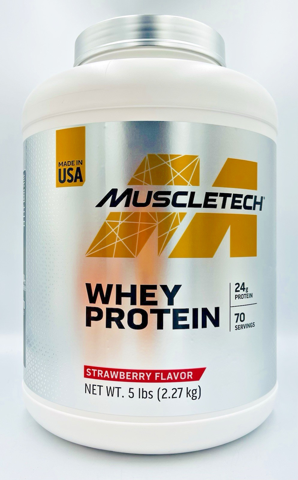 MuscleTech Whey Protein Powder 5 lb Strawberry 70 Servings New Sealed Exp 2028