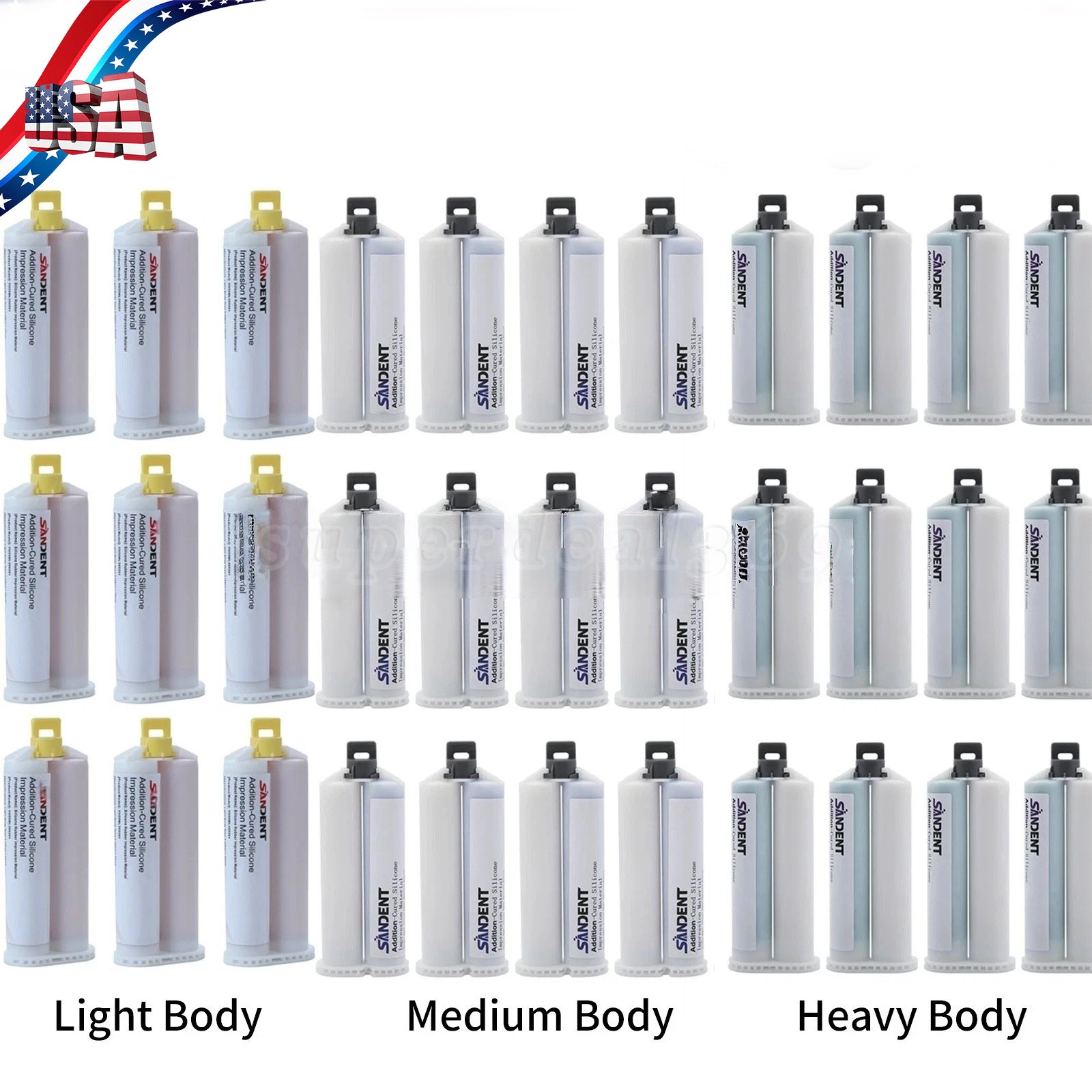 LIGHT MEDIUM HEAVY Body Impression Material Dental VPS FAST SET 50ML Cartridges