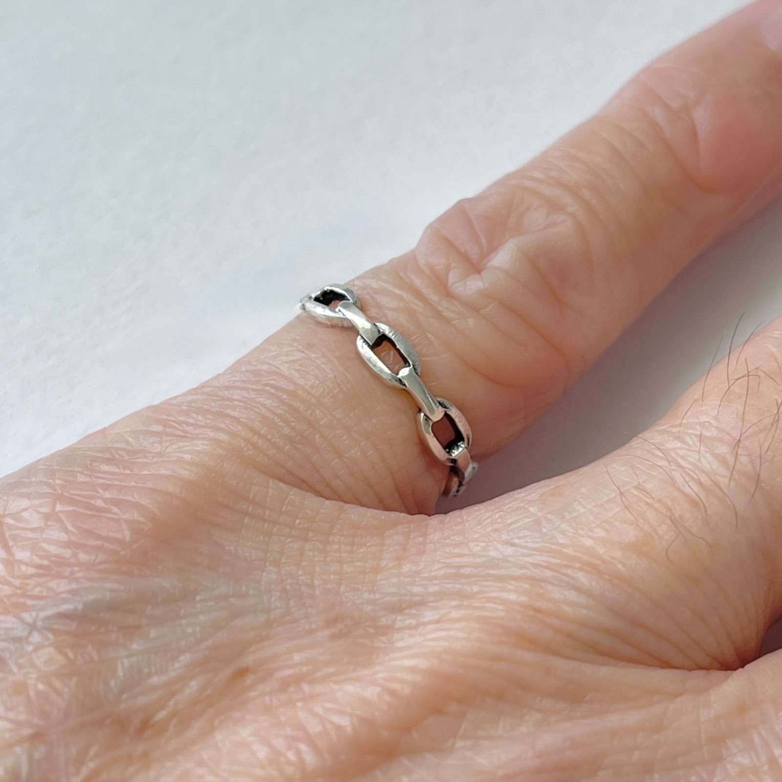 Sterling Silver Round Link Toe Ring, Silver Rings, Chain Links, Silver Band